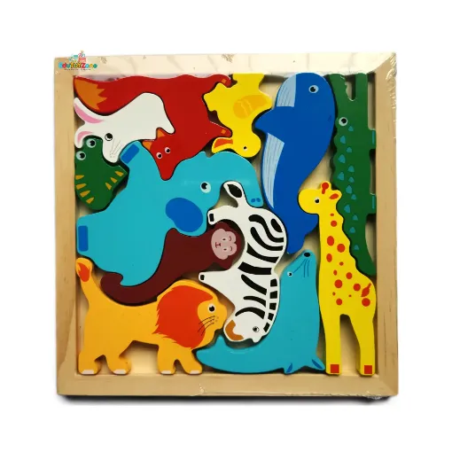 Picture of Wooden 3D Cartoon Block Puzzle - Forest Animal