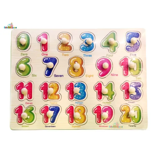 Picture of Matching Puzzle Wooden Pin Board - Number 123