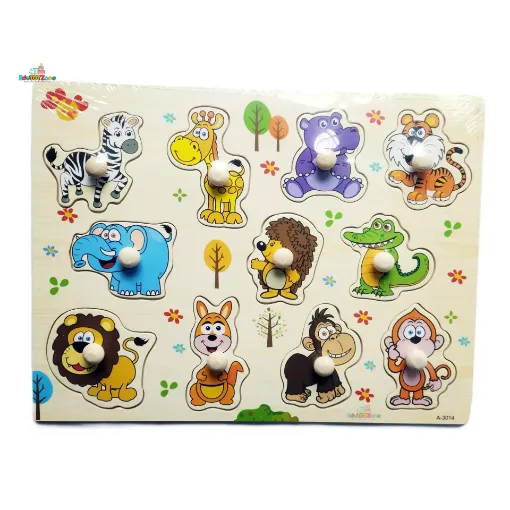 Picture of Matching Puzzle Wooden Pin Board - Animal - A-3014