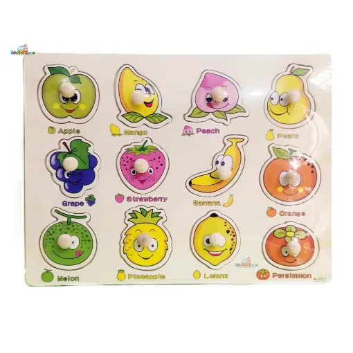Picture of Matching Puzzle Wooden Pin Board - Fruits - A-3011