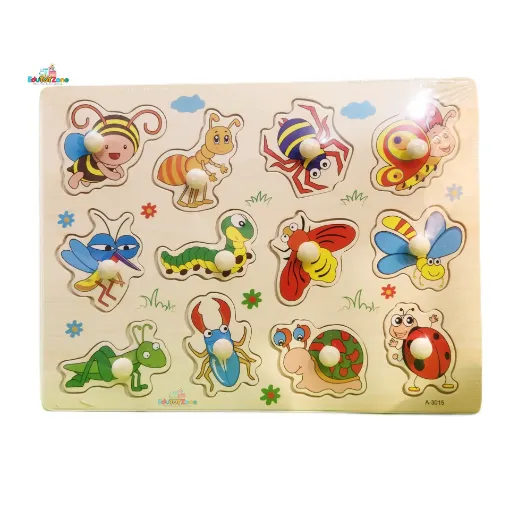 Picture of Matching Puzzle Wooden Pin Board - Insects A-3015