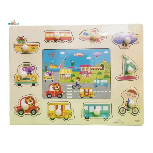Picture of Matching Puzzle Wooden Pin Board - Vehicle A-3003
