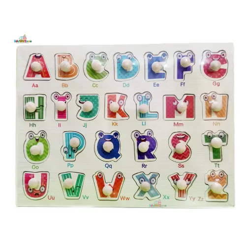 Picture of ABCD English Alphabet Puzzle Wooden PIN Board With Lower Case