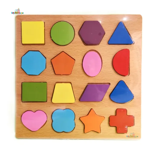 Picture of Wooden 3D Geometric Shapes Puzzle Board - Small